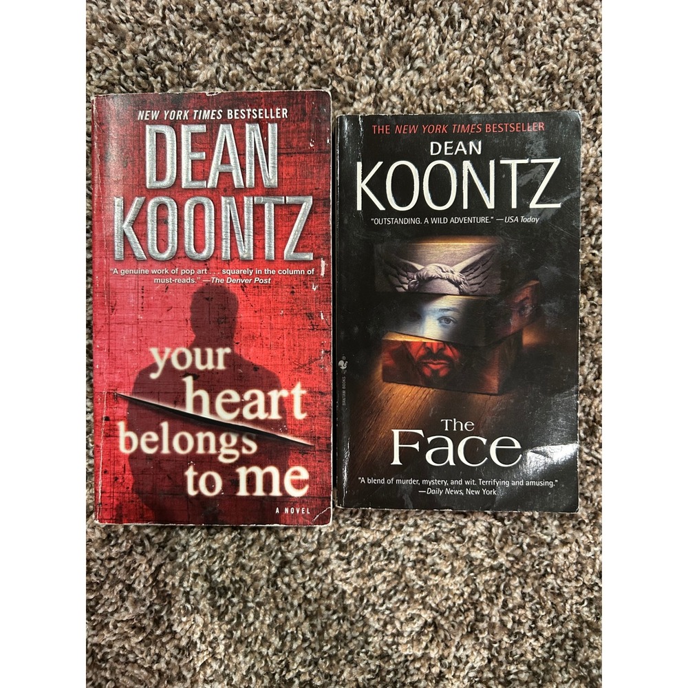 Dean Koontz Your Heart Belongs to Me & The Face Paperback Books Set‎